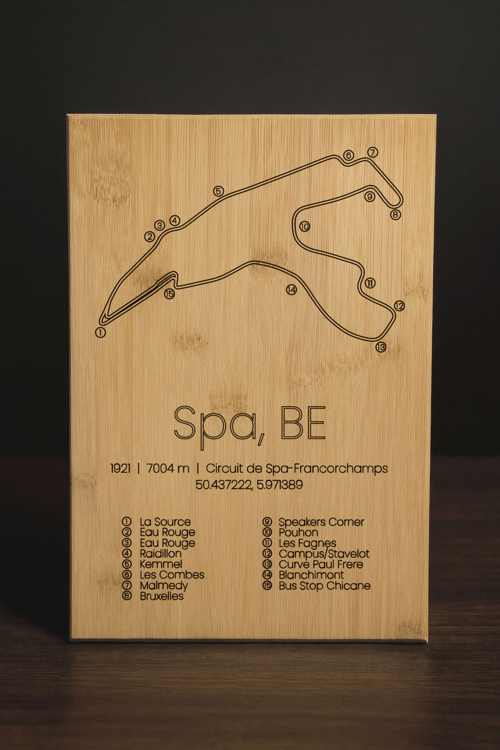 Spa-Francorchamps Track Map Keepsake & Serving Board - Buy Online